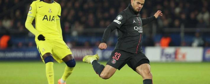 巴黎圣日耳曼主(zhǔ)場(chǎng)5-3逆转热刺(cì)，维蒂尼亞(yà)豪取帽子戏法避免欧冠两连败