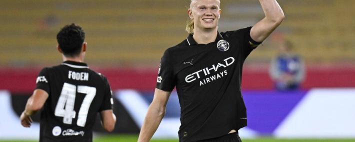 哈兰德梅开二度，曼城遭点球绝平欧冠战