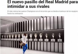底蕴这一块！为震慑对手，皇马在进伯纳乌通道中展示15座欧冠(guān)奖杯