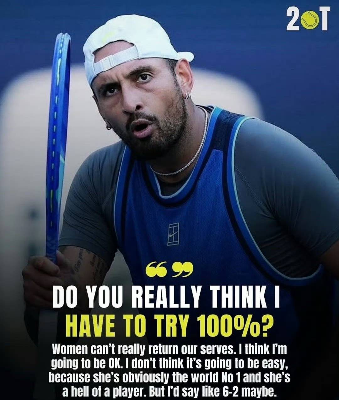 克耶高斯称输萨巴(bā)伦卡(kǎ)就退役(yì)，网友替椰子担心(xīn)：难赢性别大战规则